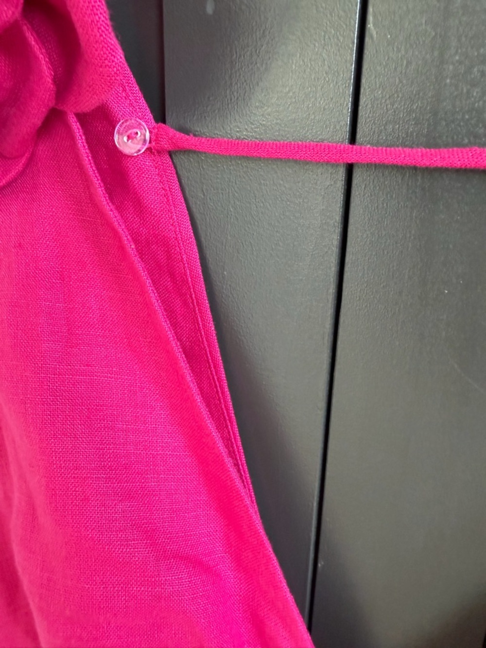 FARM Rio Hot Pink Floral-Shoulder Linen Dress - Picture 10 of 14